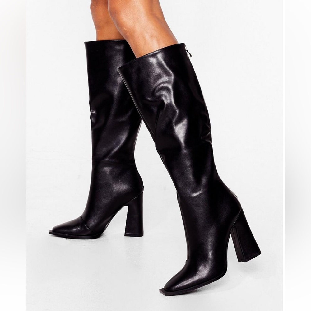 NastyGal Knee length leather boots